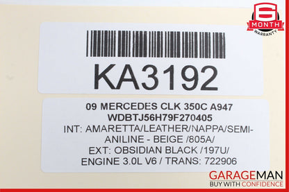 03-09 Mercedes W209 CLK320 CLK350 Front Right Side Exterior Door Handle Black