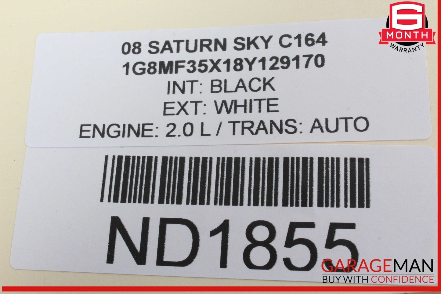 07-10 Saturn Sky Front Left Driver Side Door Rear View Mirror White 25852608 OEM