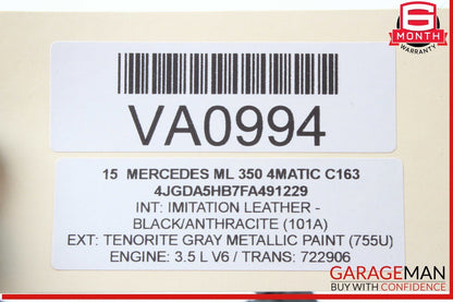 12-19 Mercedes W166 ML350 4MATIC Gas Throttle Pedal Accelerator 1663000004 OEM