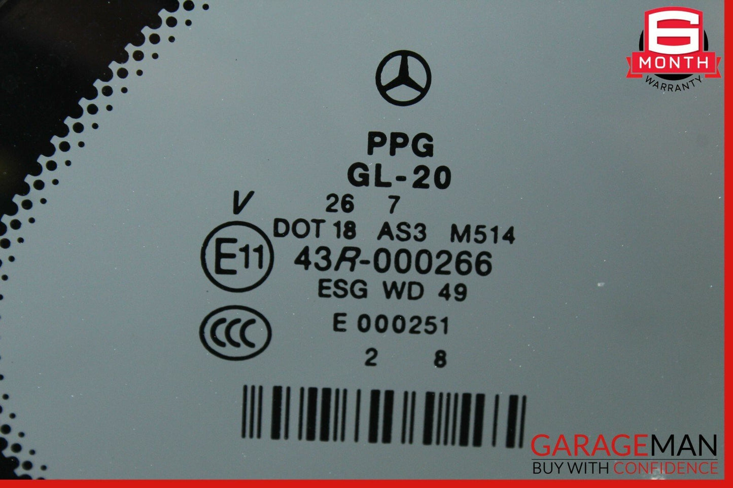 06-13 Mercedes W251 R350 R500 Rear Right Passenger Side Quarter Window Glass OEM