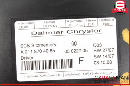 03-11 Mercedes W211 E350 Front Left Side Seat Control Module 2118704085 OEM
