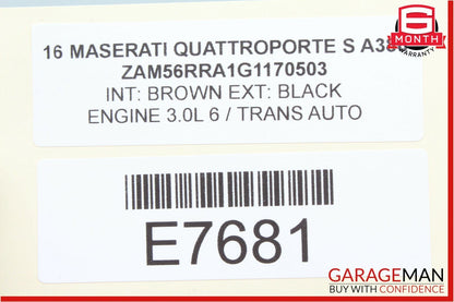 14-18 Maserati Quattroporte Front Left Side Door Central Reinforcement Trim OEM