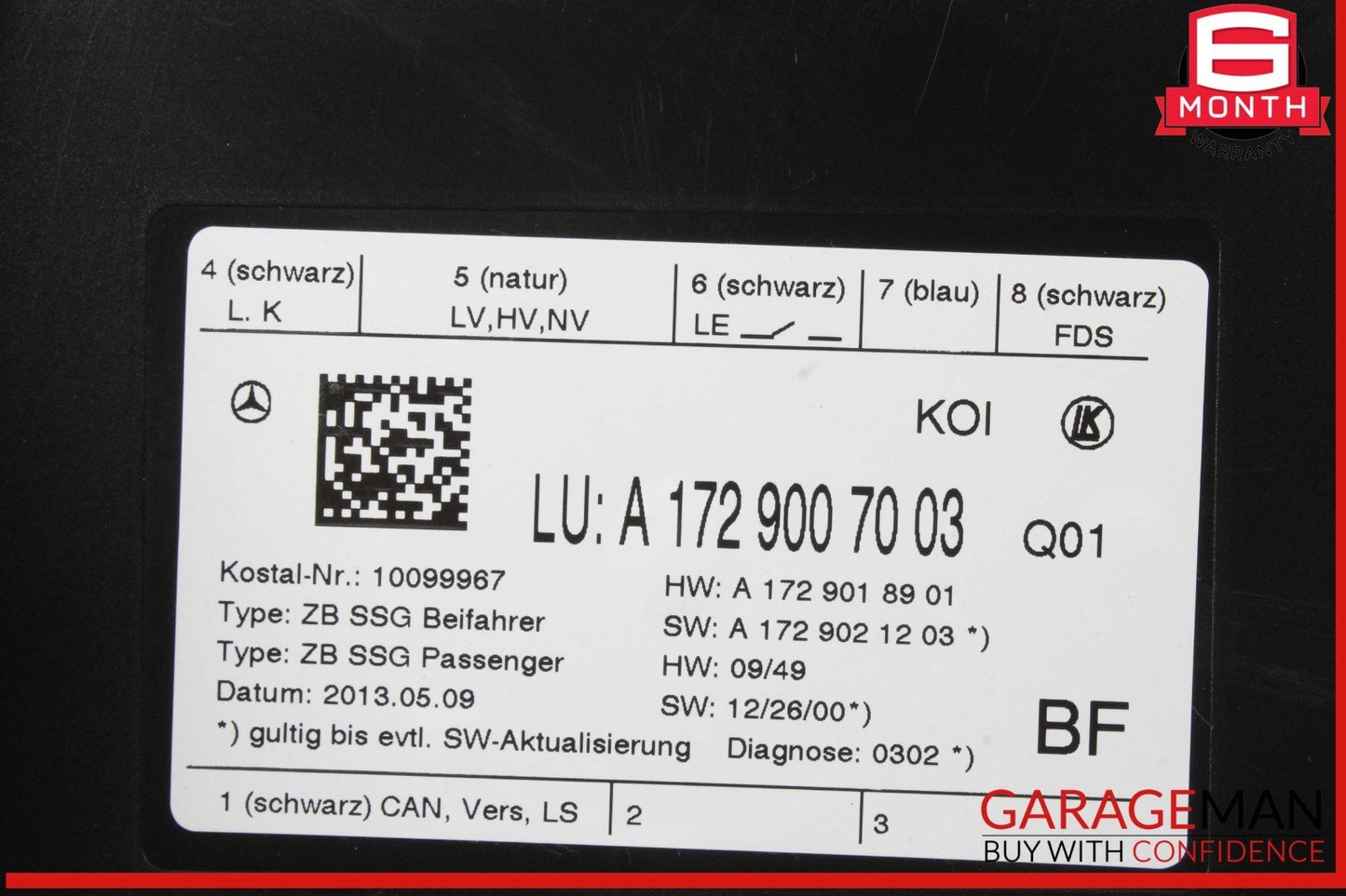 08-20 Mercedes X164 GL450 4MATIC Front Right Passenger Side Seat Control Module