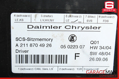 03-11 Mercedes W211 E350 Front Left Side Under Seat Control Controller Module