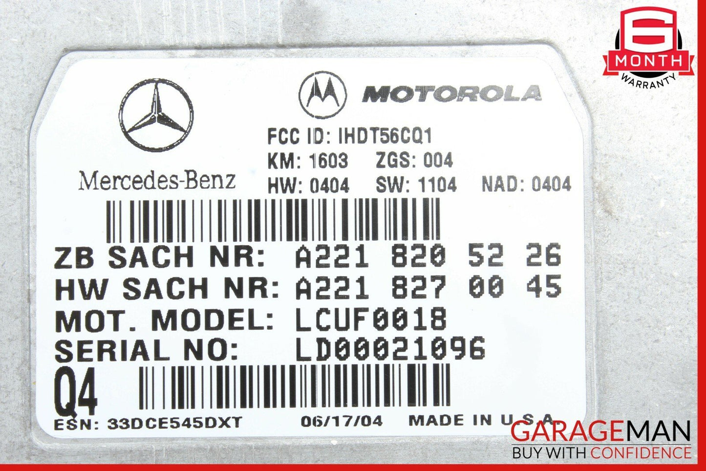 03-06 Mercedes W209 CLK500 Voice Communication Control Module OEM