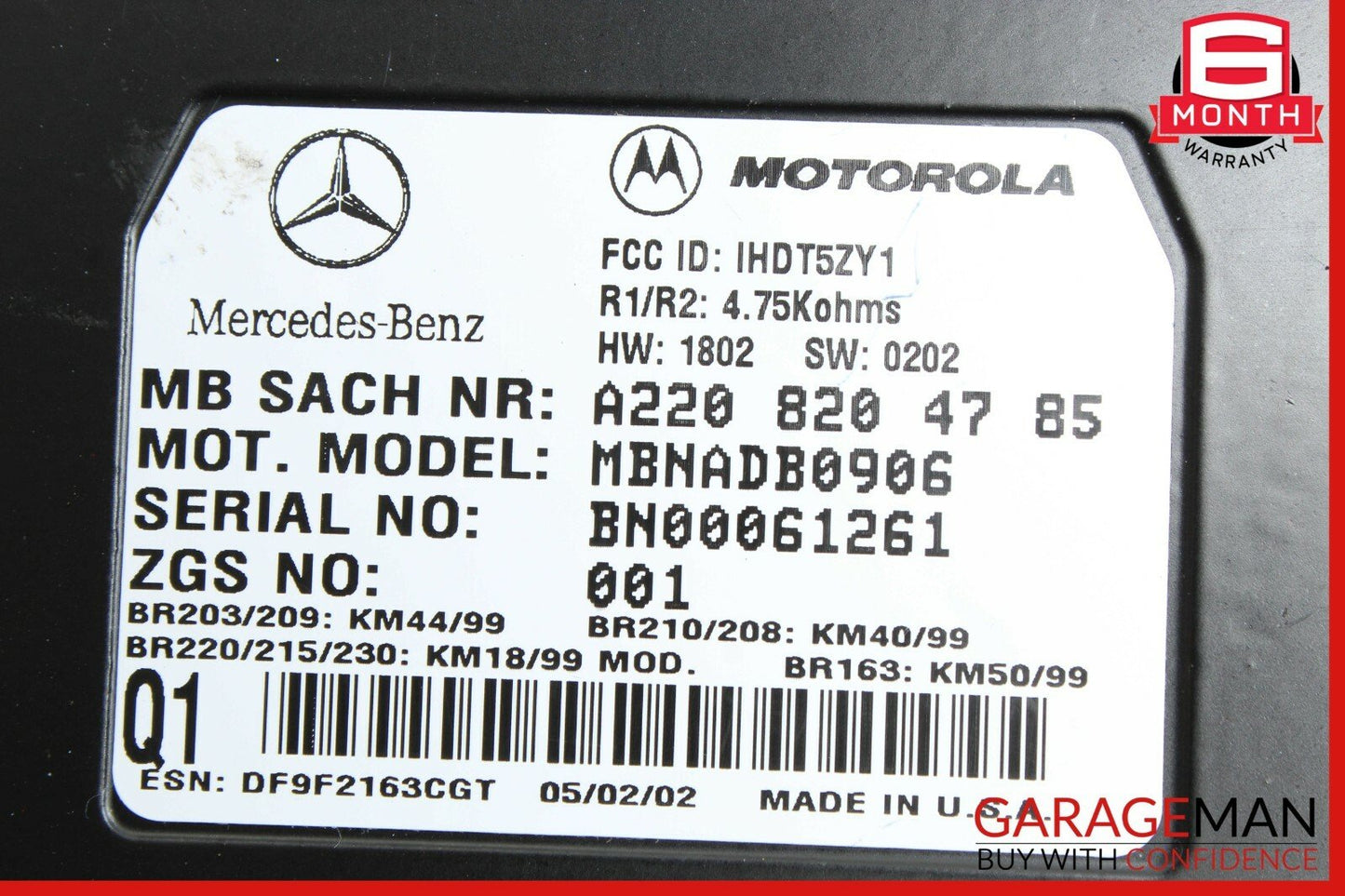 00-06 Mercedes R230 SL500 CL500 S55 AMG Voice Phone Communication Control Module