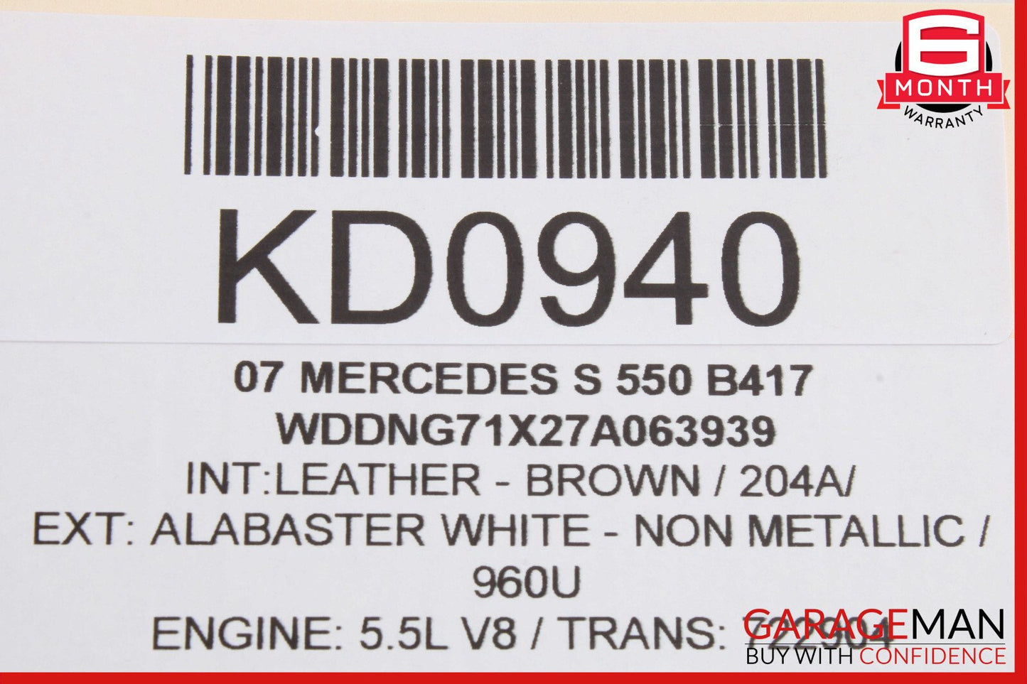 07-09 Mercedes W221 S550 S450 Rear Left Driver Window Control Switch OEM