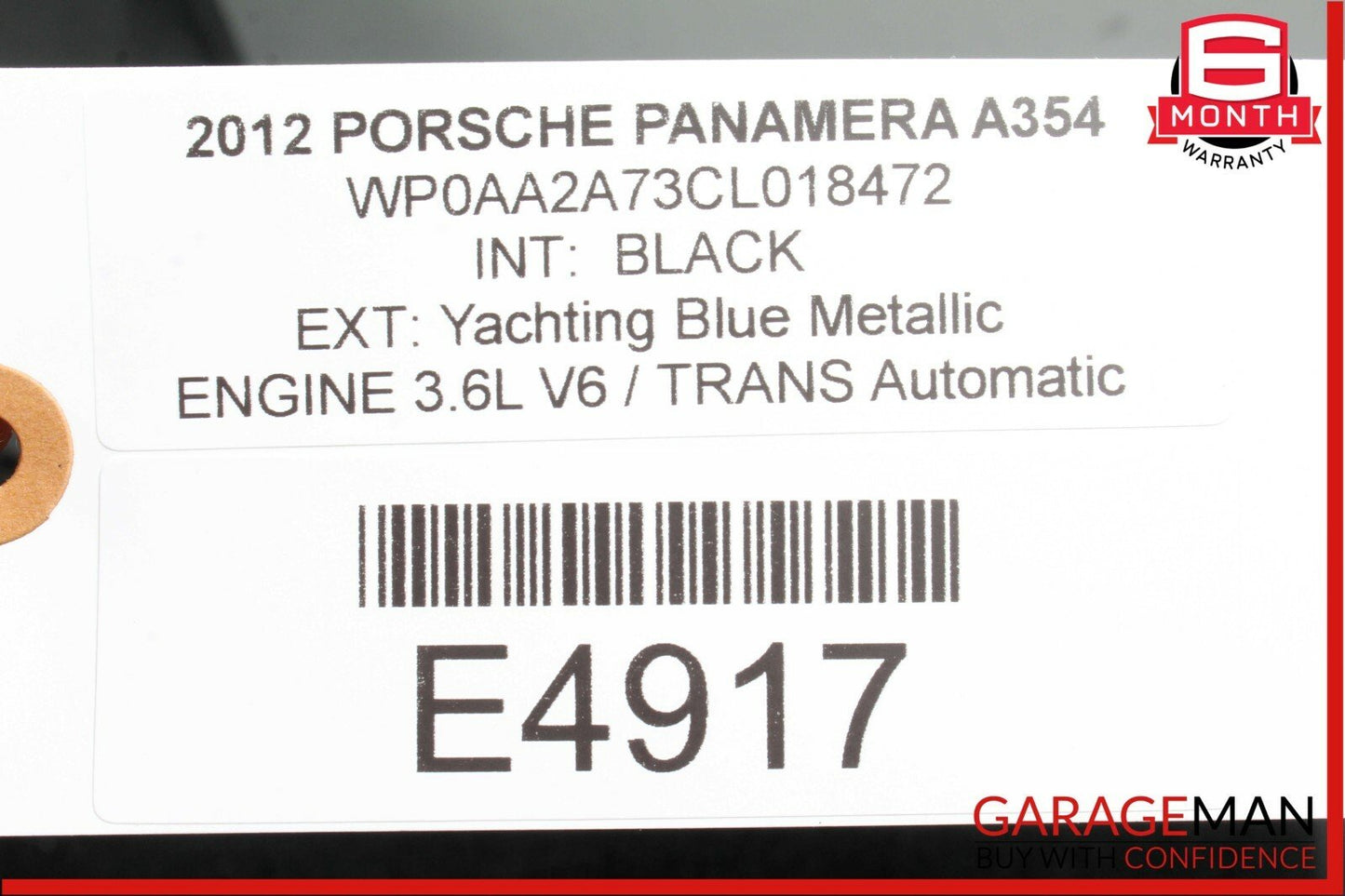 10-15 Porsche Panamera 970 Rear Left Driver Side Top Upper Seat Cushion OEM