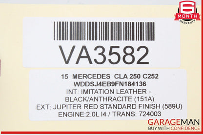 14-18 Mercedes W117 CLA250 Front Left Driver Side Door Window Regulator Motor