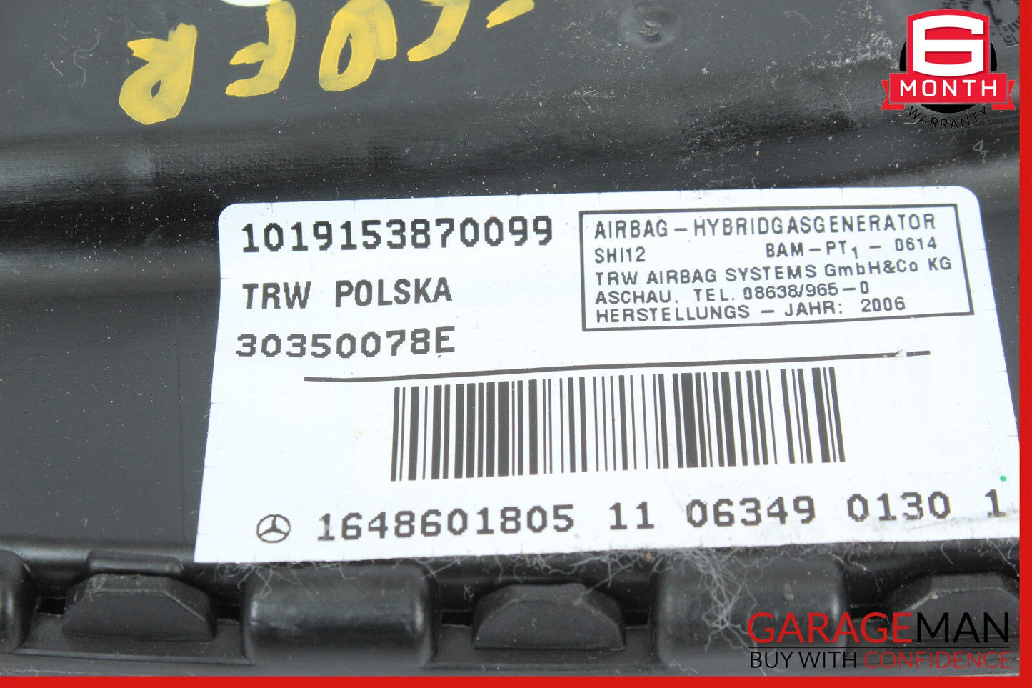 Mercedes W221 S550 ML550 R350 Front Right Passenger Side Seat Airbag SRS OEM