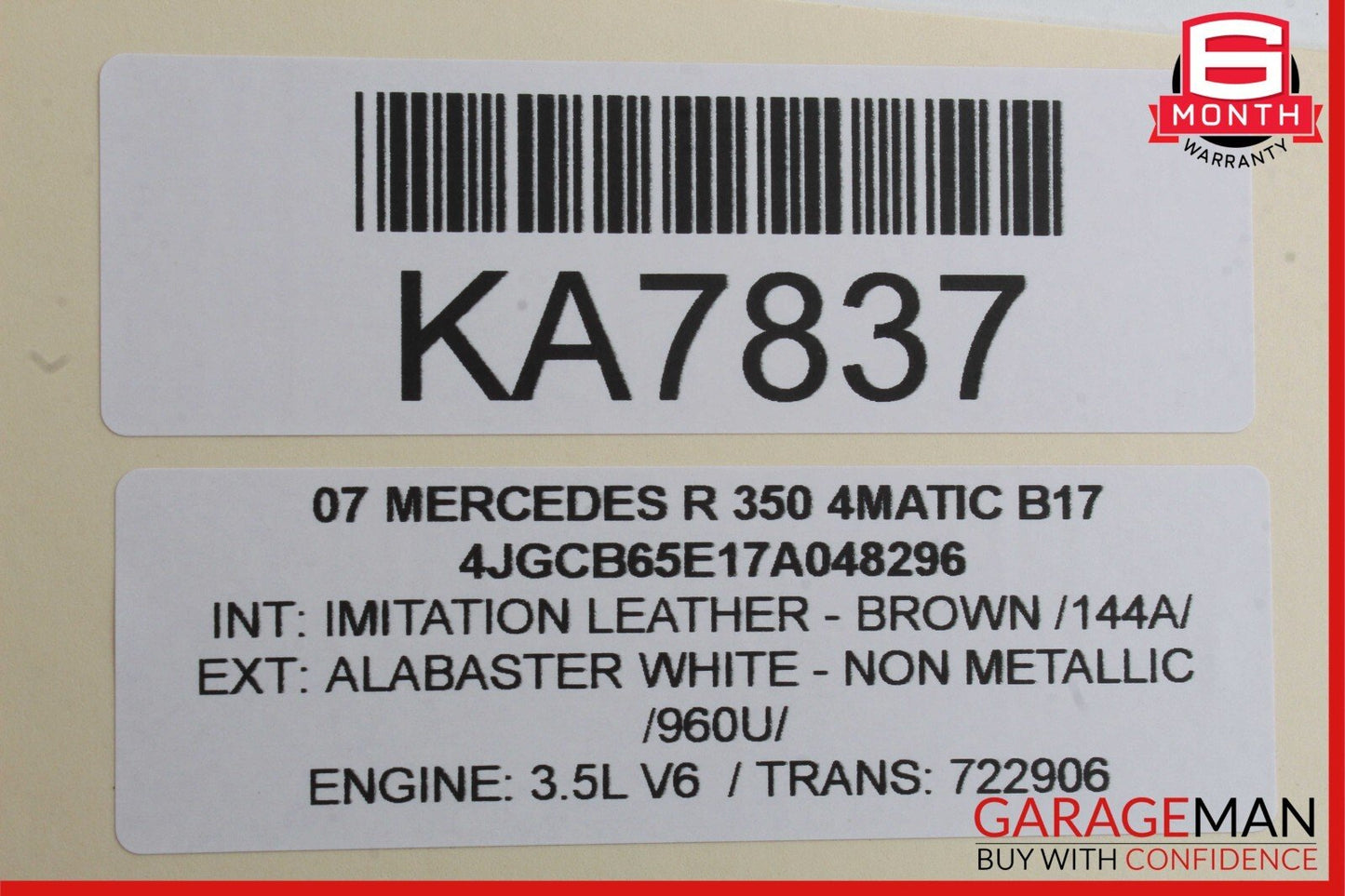 06-13 Mercedes W251 R500 R350 Panoramic Sunroof Roller Blind Shade Cover Brown