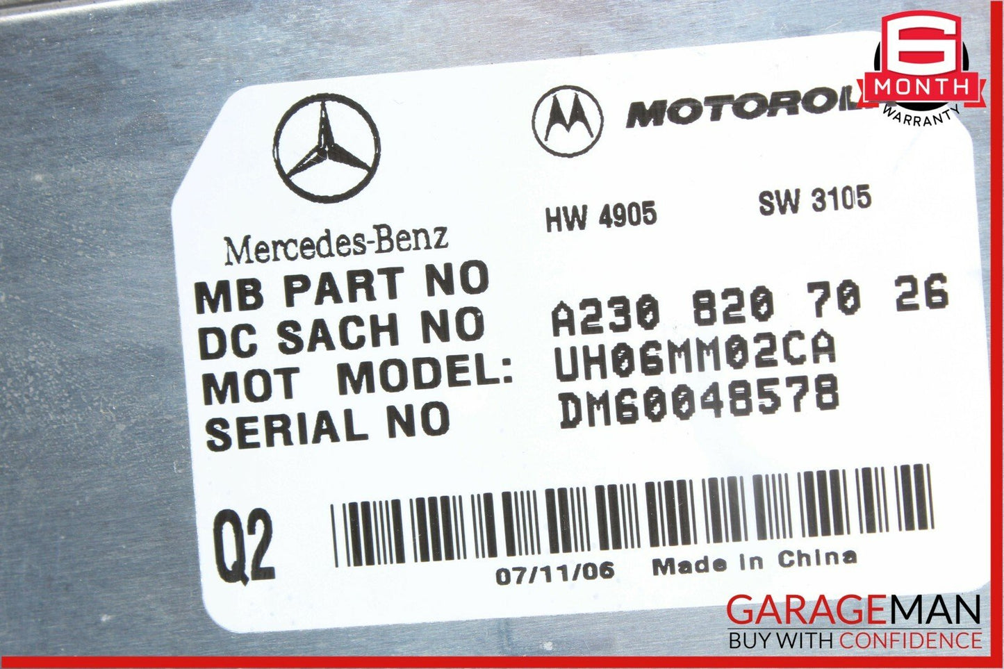 07-09 Mercedes W211 E350 Telephone Communication Module 2308207026 OEM