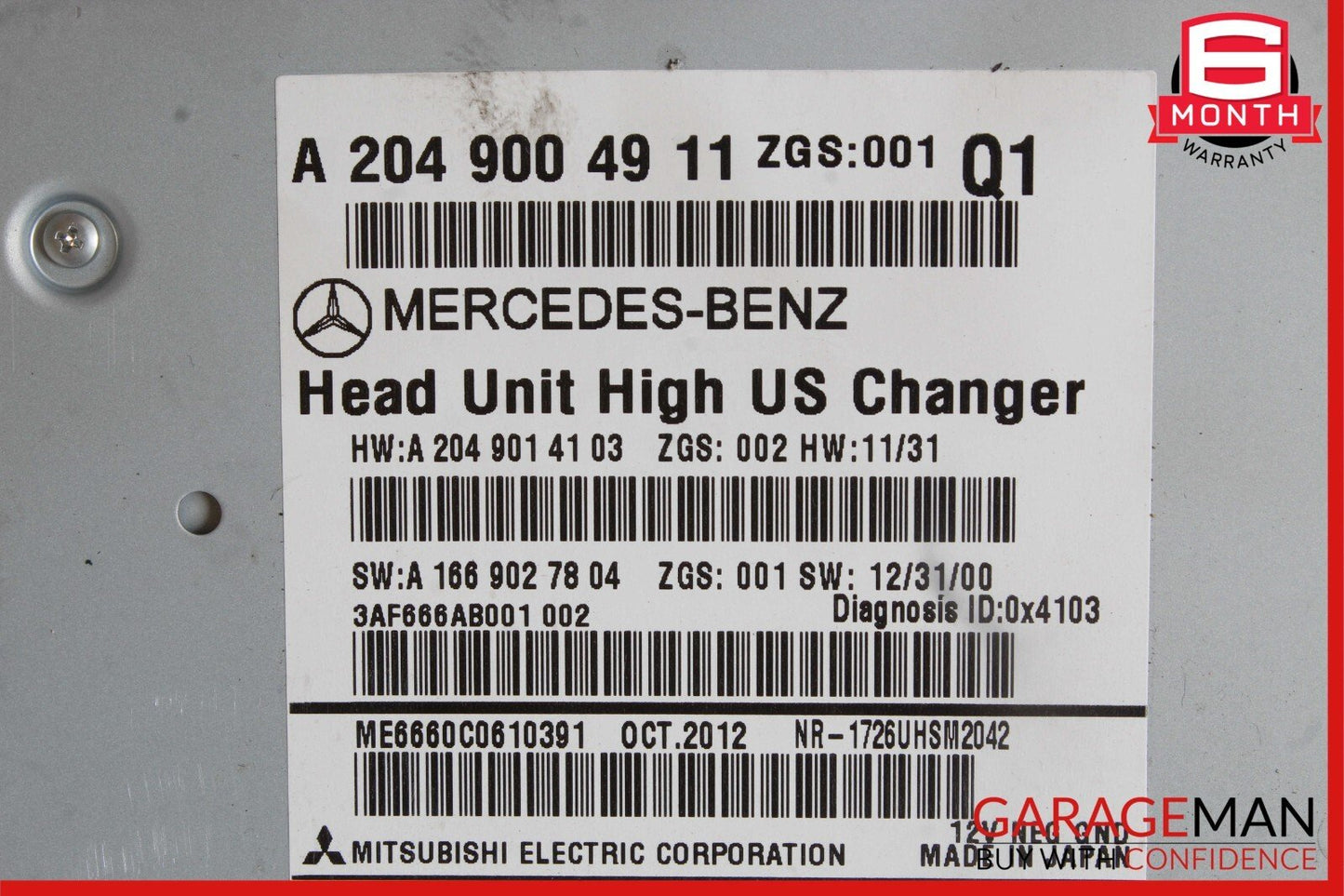 12-14 Mercedes W204 C250 C350 Stereo Radio AM FM Receiver Command Head Unit OEM