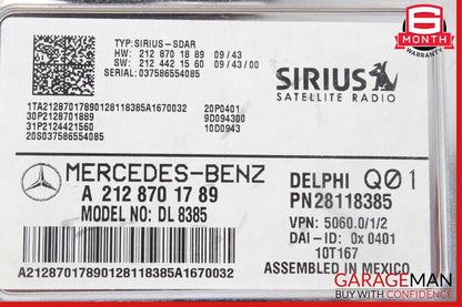 08-14 Mercedes W212 E550 C300 Sirius Satellite Radio Receiver 2128701789 OEM