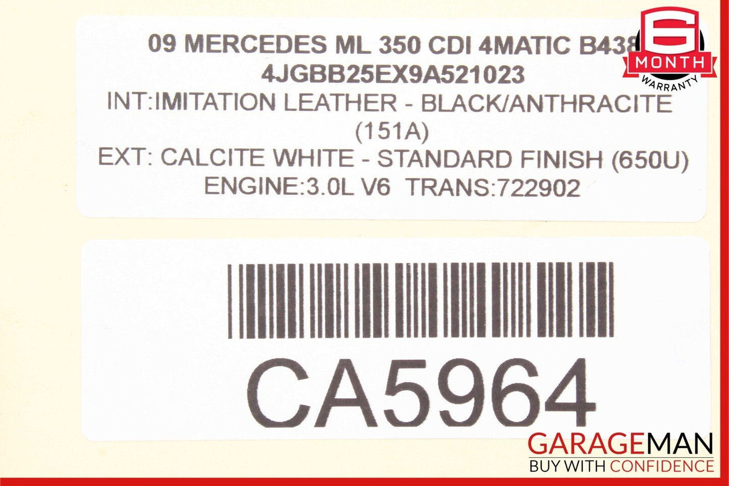 06-13 Mercedes W164 ML350 Rear Left / Right Suspension Upper Control Arm OEM