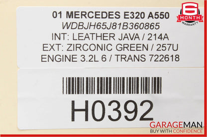 96-02 Mercedes W210 E320 Front Right Side Door Window Regulator Motor Assembly