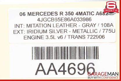 06-12 Mercedes W251 R350 GL450 ML350 Interior Top Upper Rear View Mirror Gray