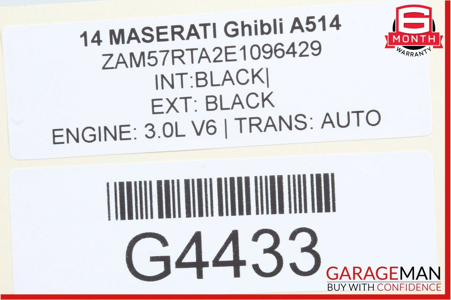 14-17 Maserati Ghibli Front Left Side Complete Seat Cushion Cover Assembly Black