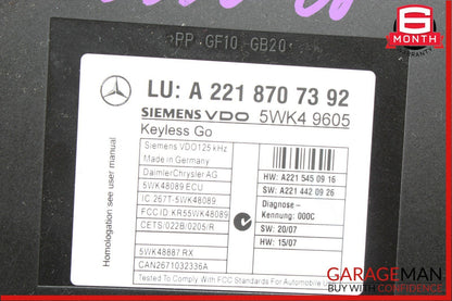 07-14 Mercedes S550 CL63 AMG Keyless Go Control Controller Module Unit OEM