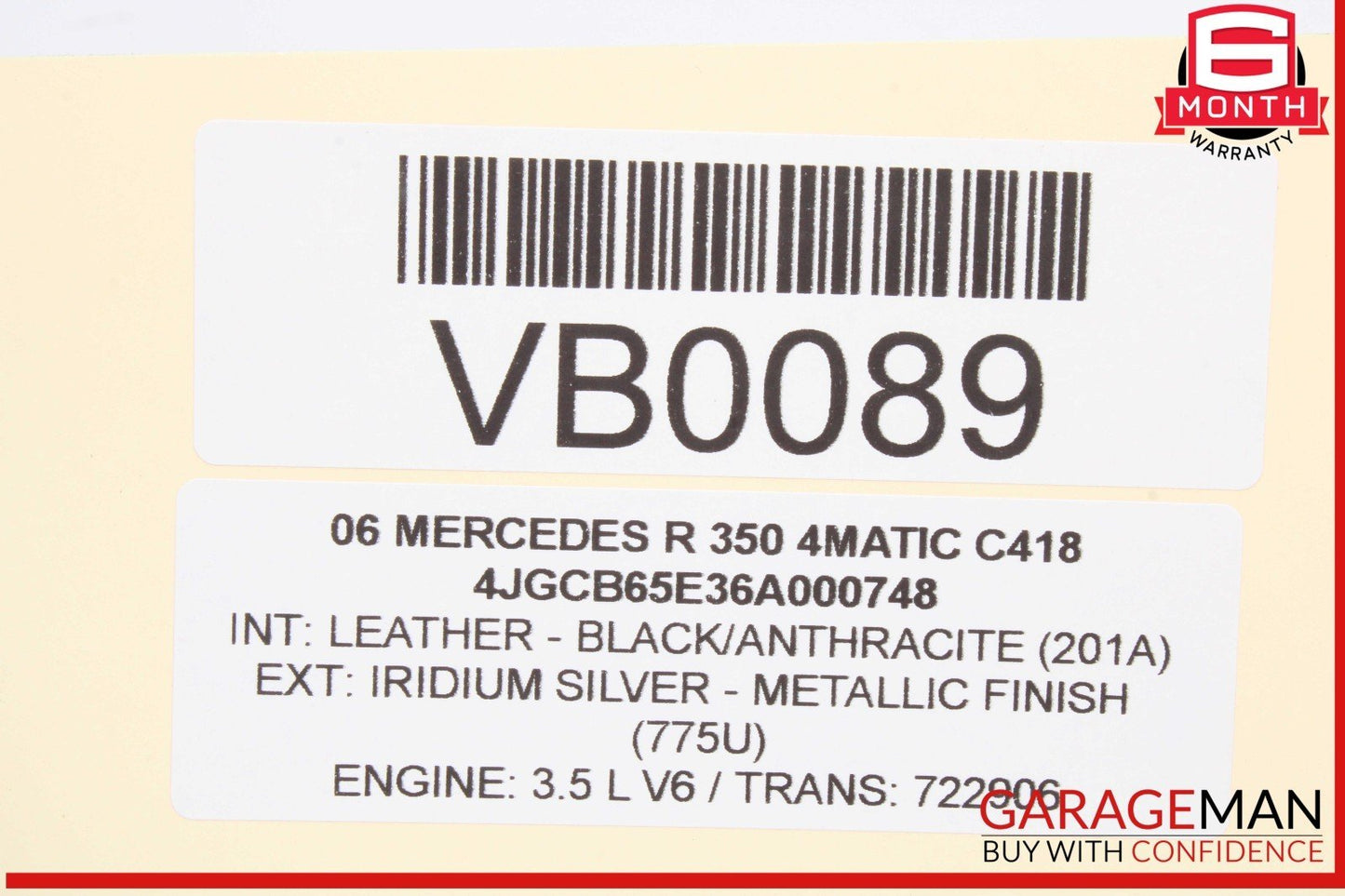 06-13 Mercedes W251 R350 4MATIC Panoramic Sunroof Sun Roof Motor 1648201442 OEM