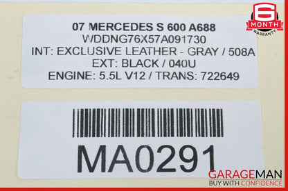 07-13 Mercedes W221 S600 Rear Left Side Keyless Go Door Lock Latch Actuator OEM