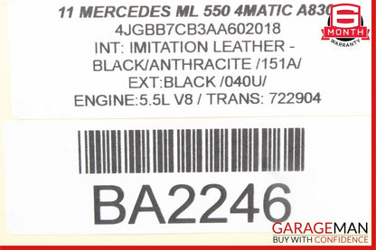 06-12 Mercedes W164 ML550 R550 Front Right Seat Belt Seatbelt Retractor Black