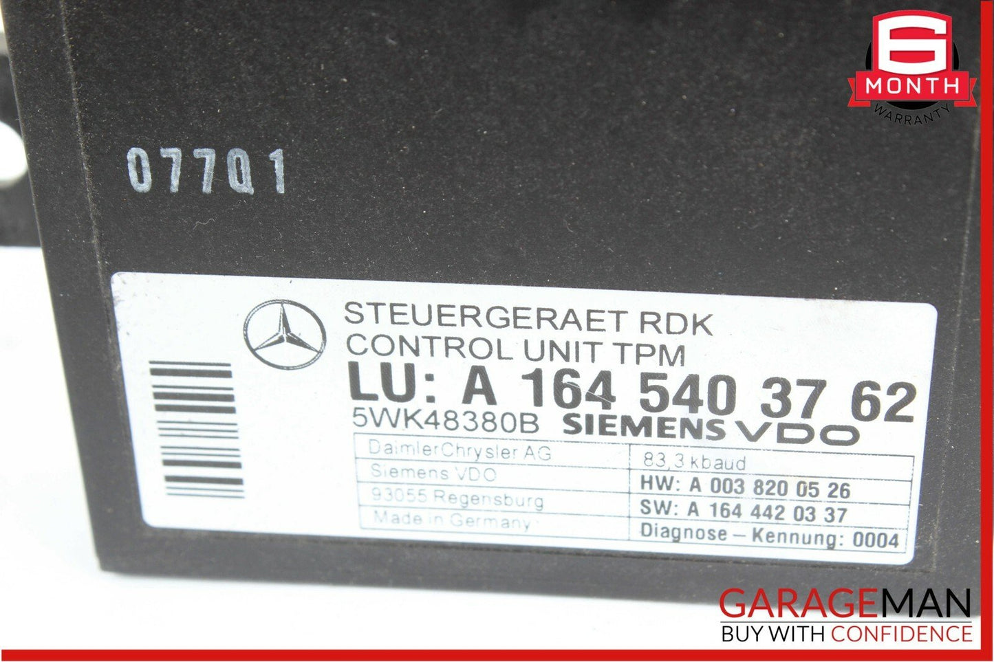 06-09 Mercedes R320 GL450 ML350 Tire Pressure Control Module 1645403762 OEM
