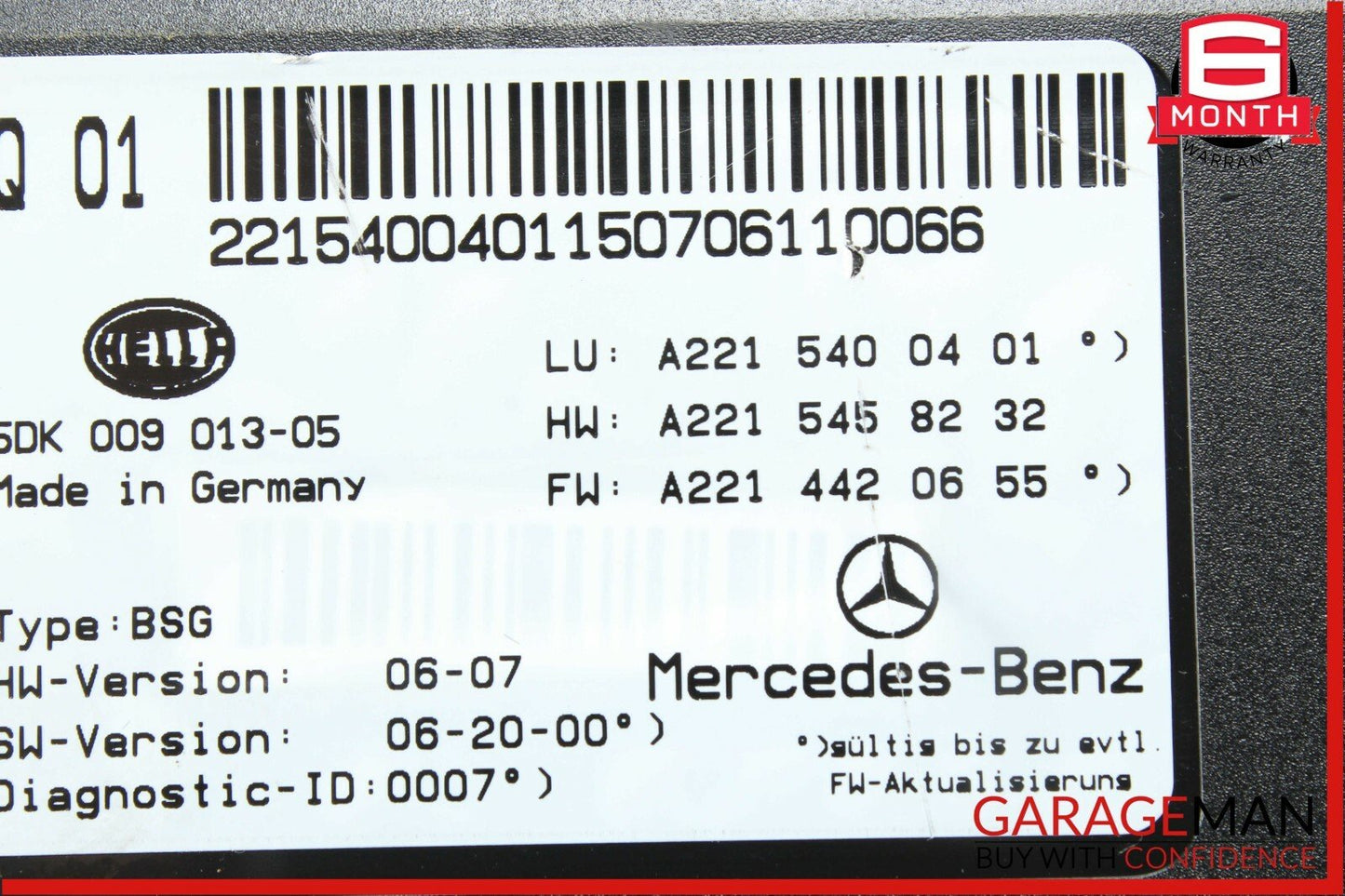 07-13 Mercedes W221 S550 CL600 Electric Power Supply Control Fuse Box Module
