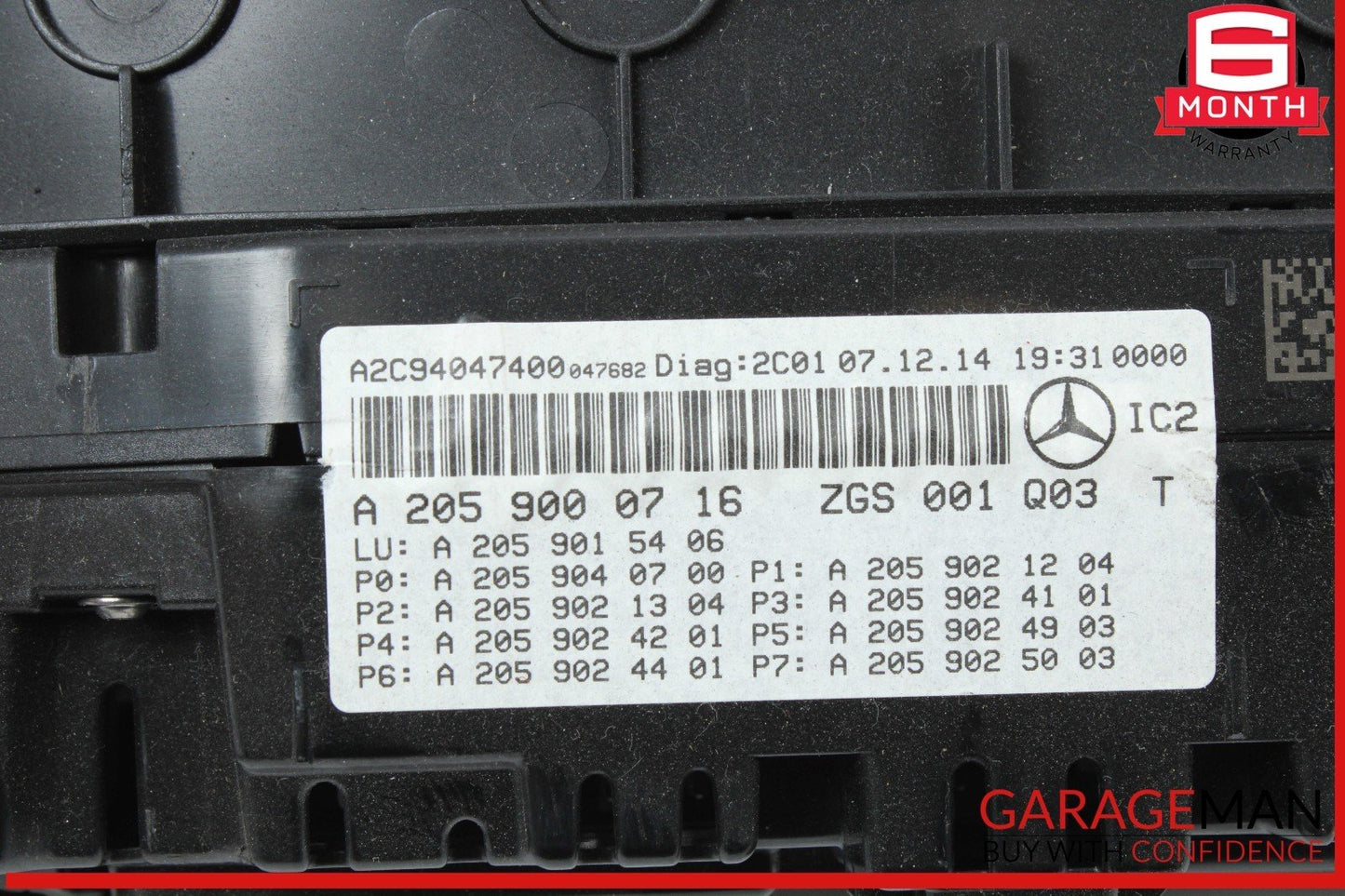 15-18 Mercedes W205 C300 Speedometer Odometer Instrument Cluster Gauge OEM