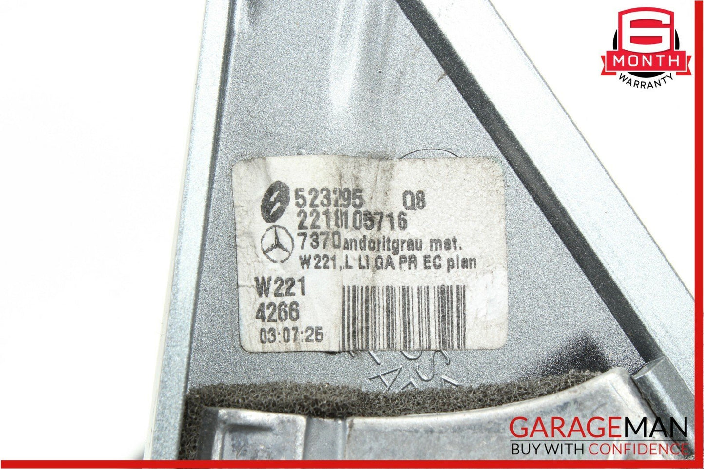07-09 Mercedes W221 S550 Front Left Driver Side Mirror Door Rear View Silver