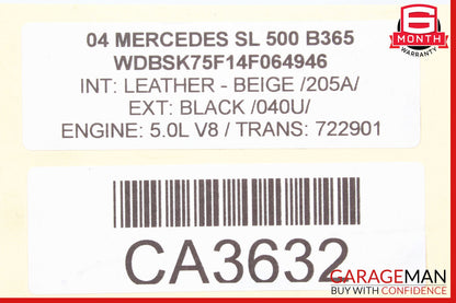 03-12 Mercedes R230 SL500 SL55 AMG Upper Radiator Support Frame OEM