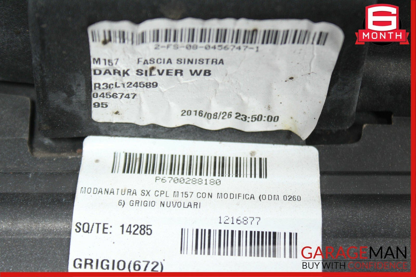 14-17 Maserati Ghibli Left Driver Side Rocker Skirt Molding Trim Panel Silver