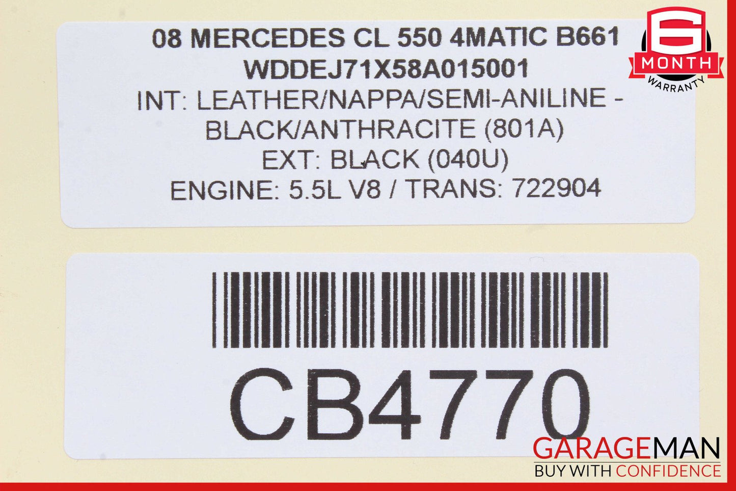 07-14 Mercedes W216 CL550 Rear Center Console AC A/C Air Vent Trim OEM