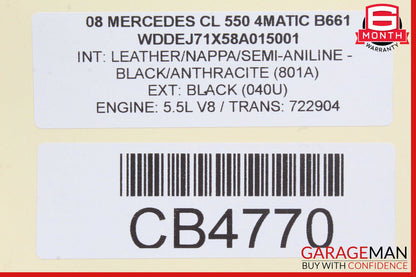 07-14 Mercedes W216 CL550 Rear Center Console AC A/C Air Vent Trim OEM