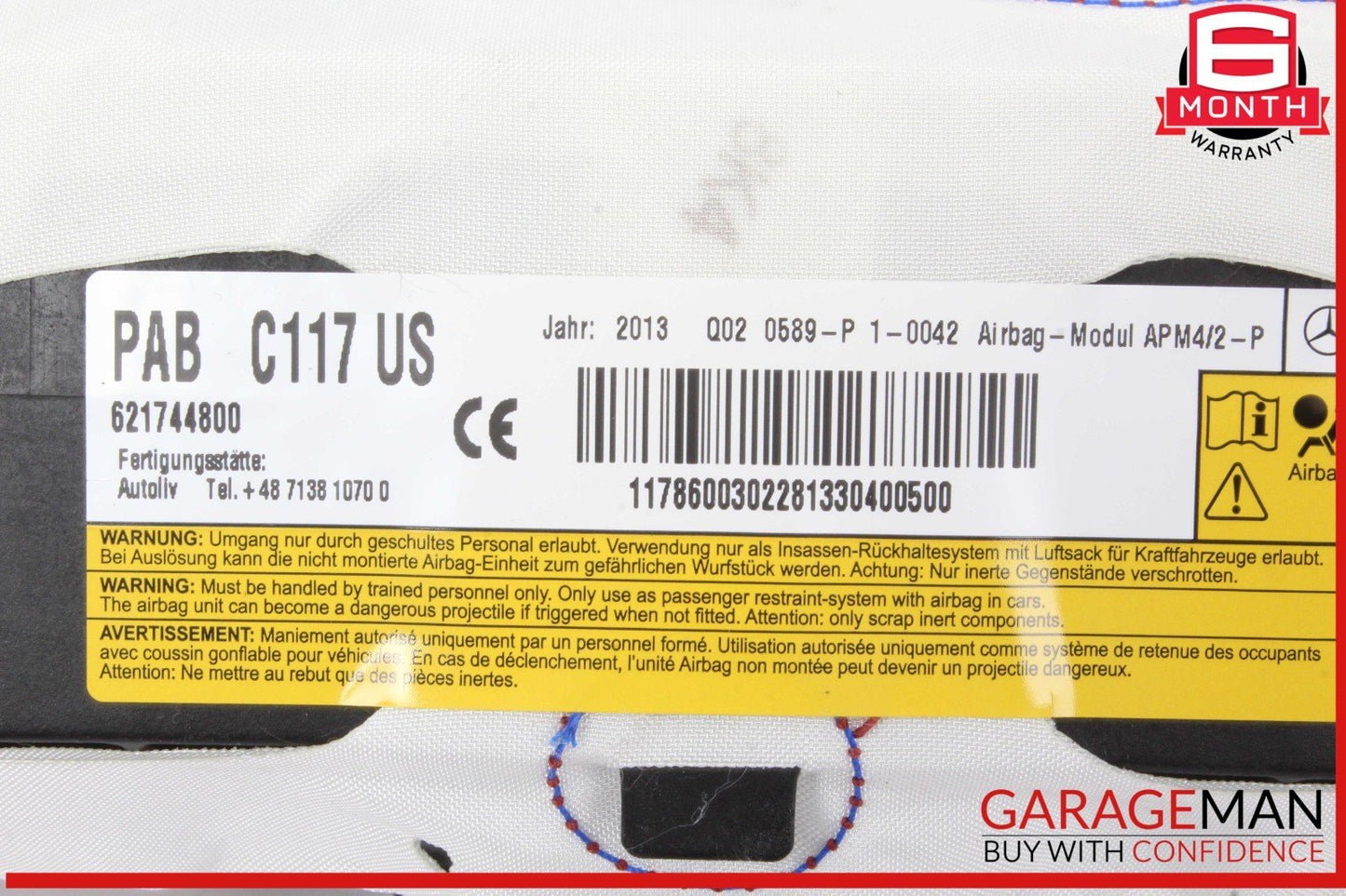 14-20 Mercedes W117 CLA250 Front Right Passenger Side Dash Airbag Air Bag OEM