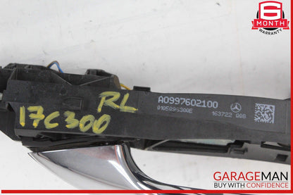 15-20 Mercedes W205 C300 Rear Left Driver Side Exterior Door Handle Blue OEM