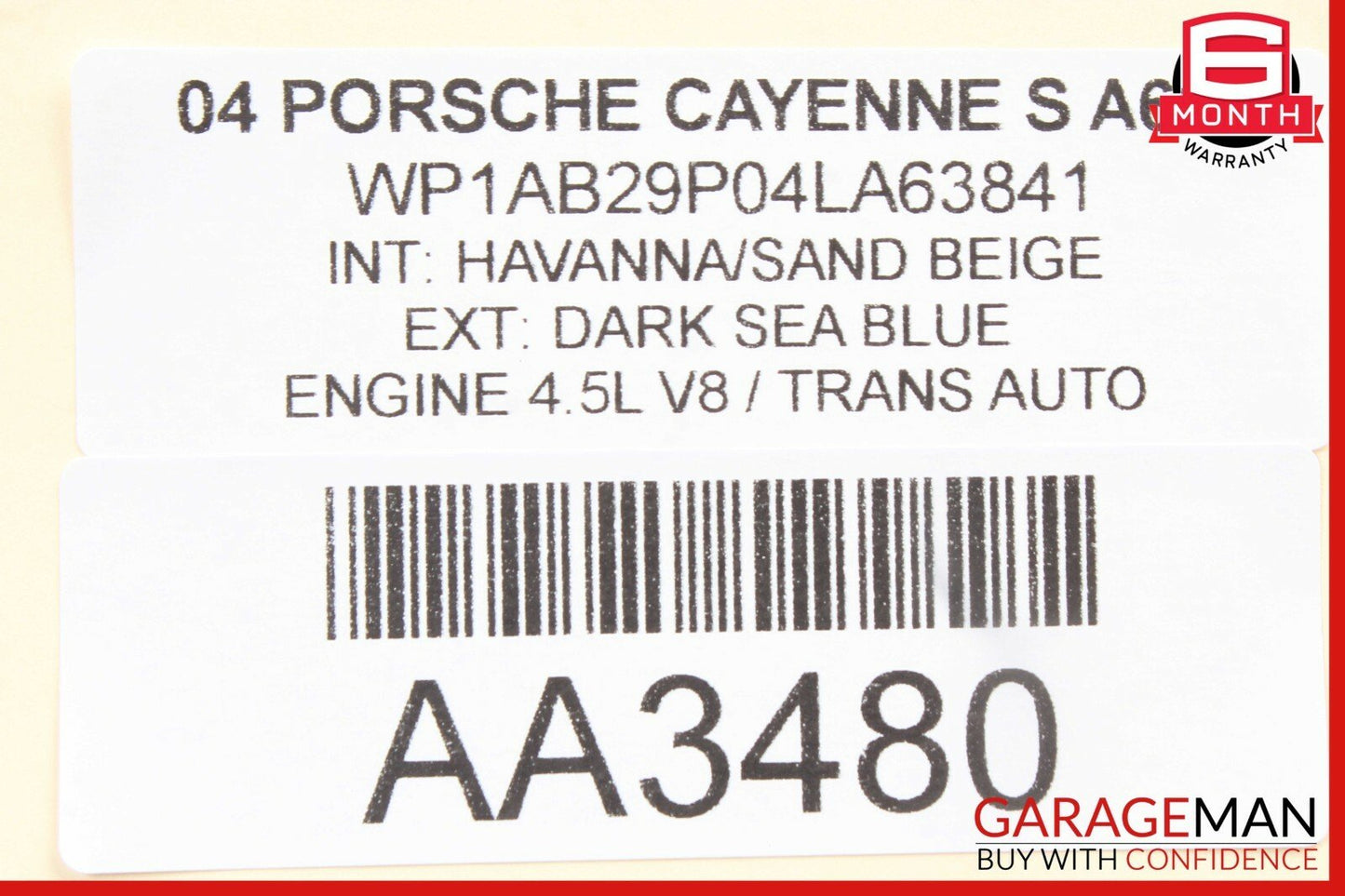 03-10 Porsche Cayenne 955 957 Front Left Side Seat Headrest Head Rest Beige