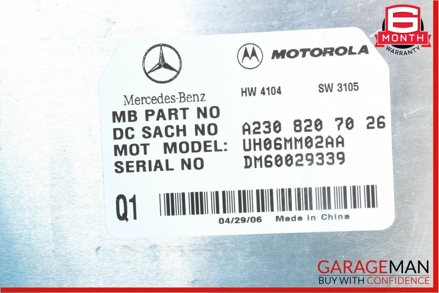 07-09 Mercedes ML350 SL550 CLS500 Voice Phone Telephone Communication Module OEM