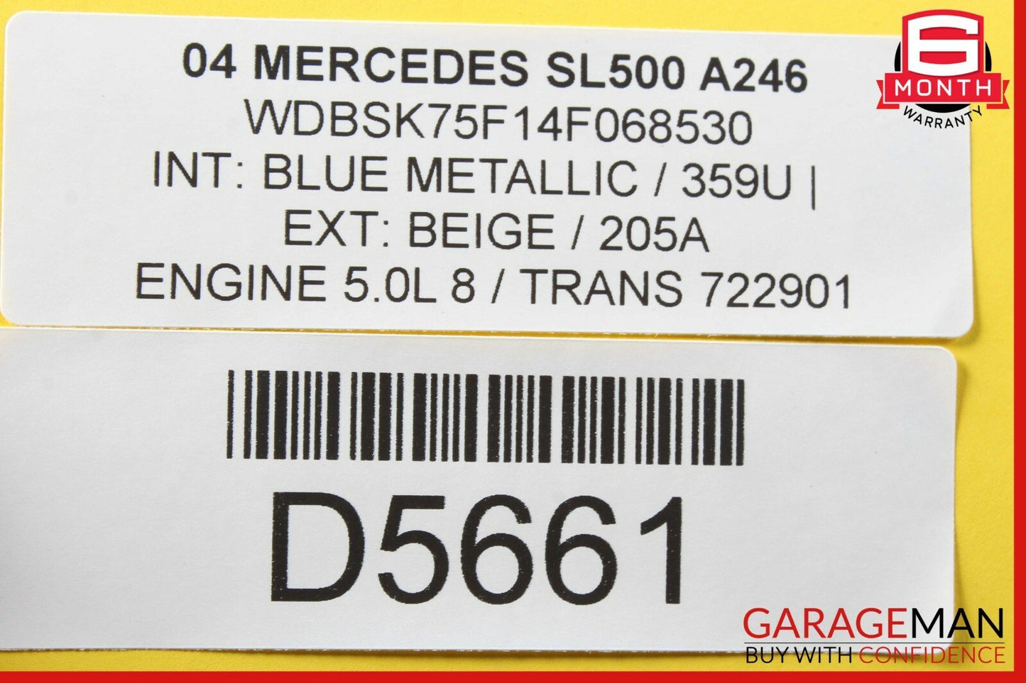 03-08 Mercedes R230 SL500 Upper Radiator Core Support Headlight Support Bracket