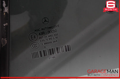 11-17 Mercedes W207 E350 Convertible Rear Left Side Quarter Door Window Glass