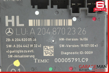 08-14 Mercedes W204 C280 C350 Rear Left Side Door Control Module 2048702326 OEM