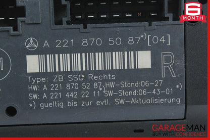 07-13 Mercedes W221 S550 AMG Front Right Passenger Side Seat Controller Module