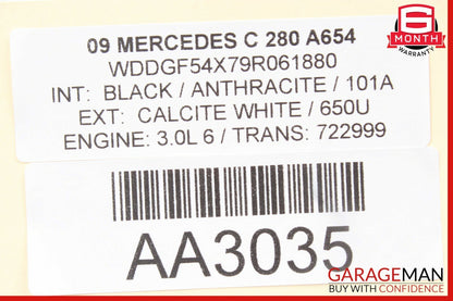 08-11 Mercedes W204 C300 C250 Interior Rear View Mirror Black OEM