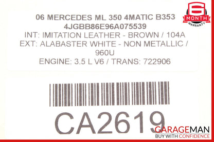 06-13 Mercedes W164 ML350 GL550 R350 Window Regulator Motor Front Right Side OEM