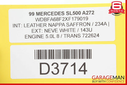 90-02 Mercedes R129 300SL SL500 Rear Lower Hard Top Trim Panel Cover 1297900045