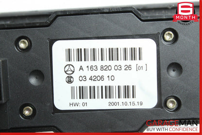 02-05 Mercedes W163 ML320 Rear Window Switch w/ Climate Control 1638200326 OEM
