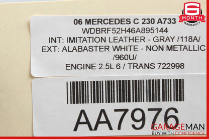 01-07 Mercedes W203 C55 AMG C230 Rear Right Side Door Control Module Unit OEM