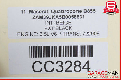 03-13 Maserati Quattroporte M139 Front Right Side Interior Door Panel OEM