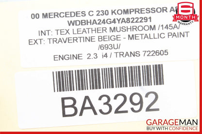 98-00 Mercedes W202 C230 C280 Rear Right Passenger Side Exterior Door Handle OEM