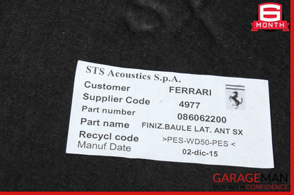 15-18 Ferrari California T Left Trunk Carpet 86062200 OEM